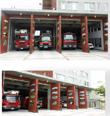 雲林西螺消防局-不銹鋼烤漆大門
